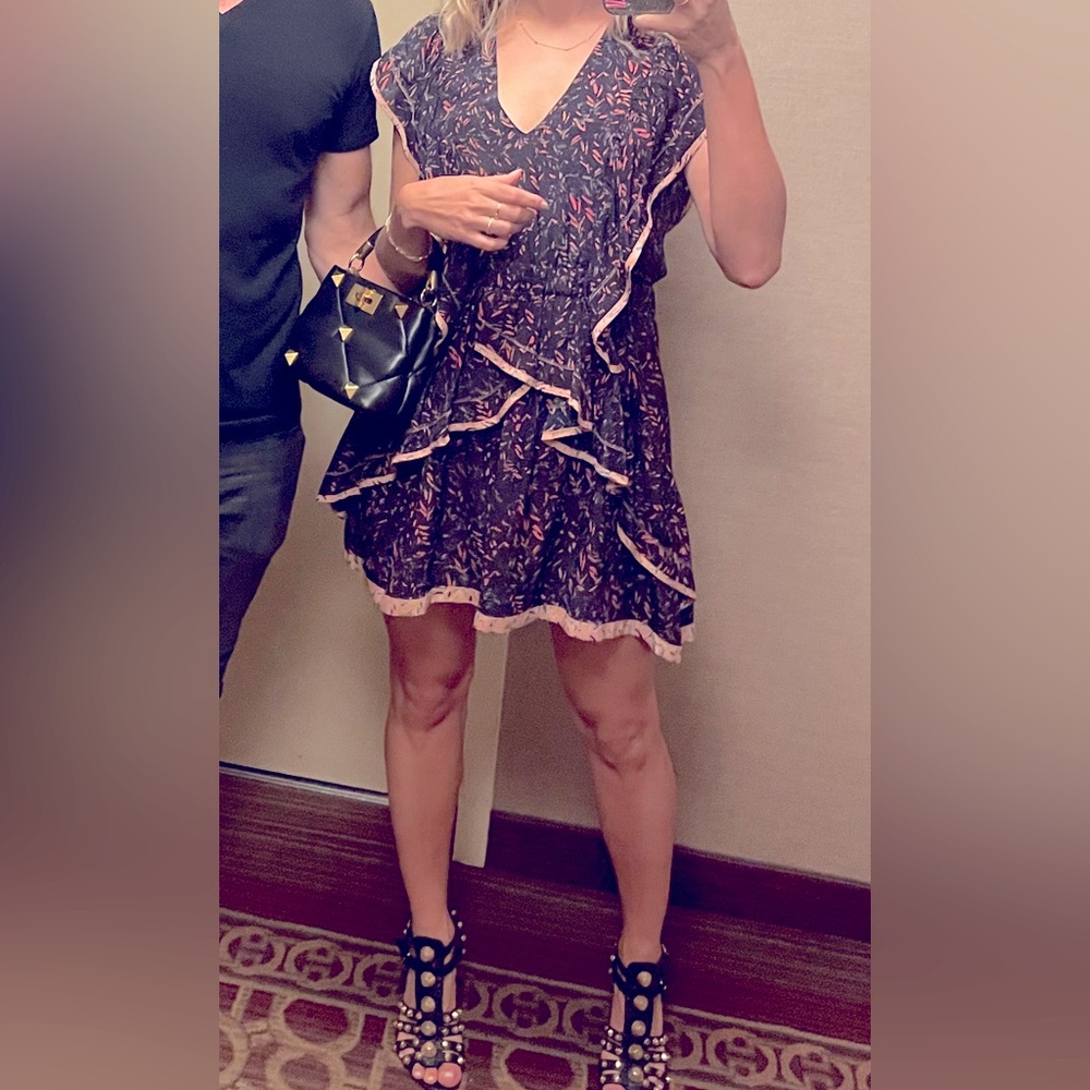 Iro Ruffle Silk Mini Dress 36 size 2/4